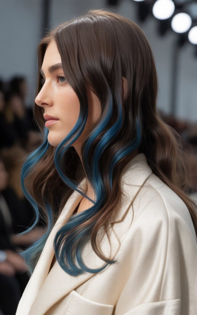 Sapphire Balayage on Dark Brown Hair