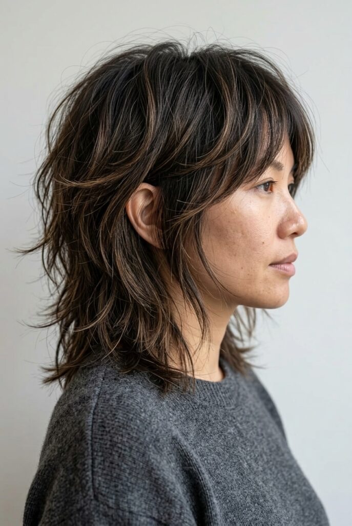 Shag haircut with lots of visible layers