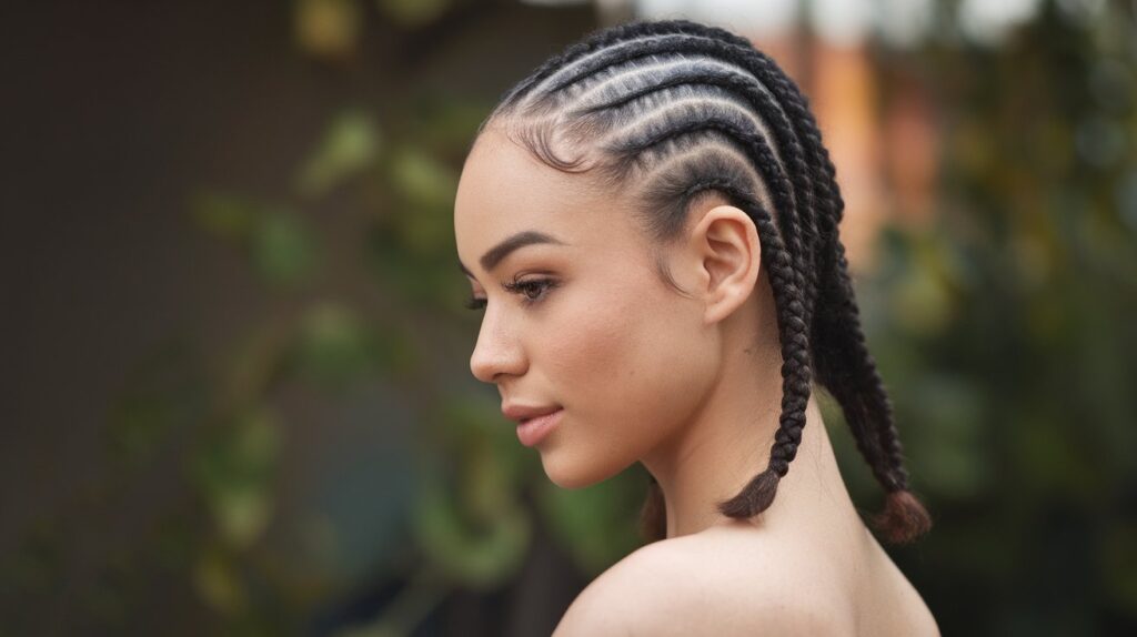 Short Cornrows Black Hair