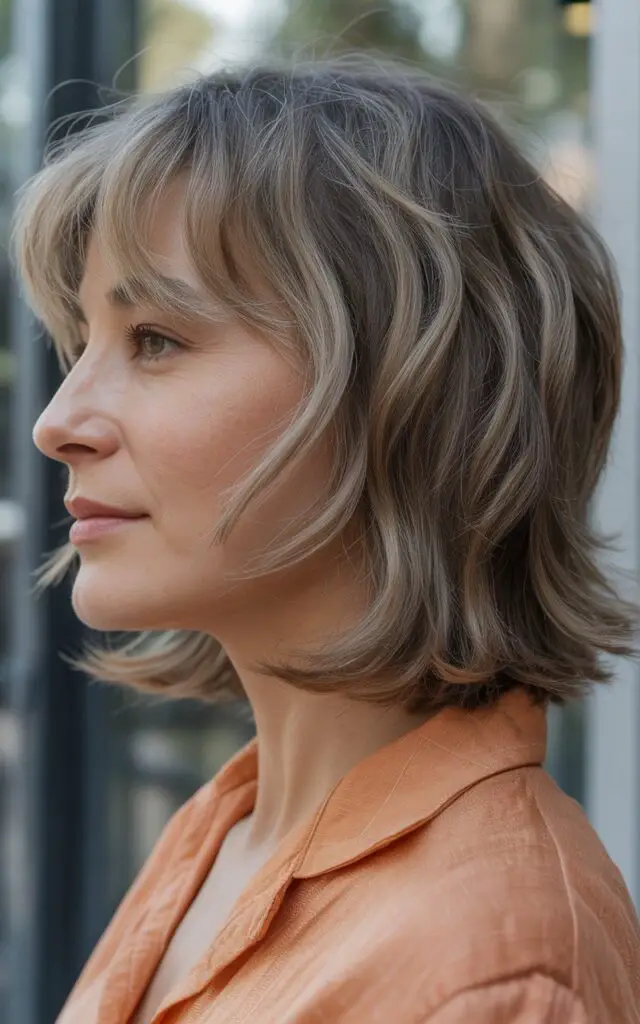Shoulder-Length Shag with Wispy Bangs