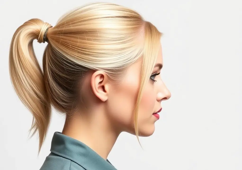 Sleek Ponytail Champagne Blonde