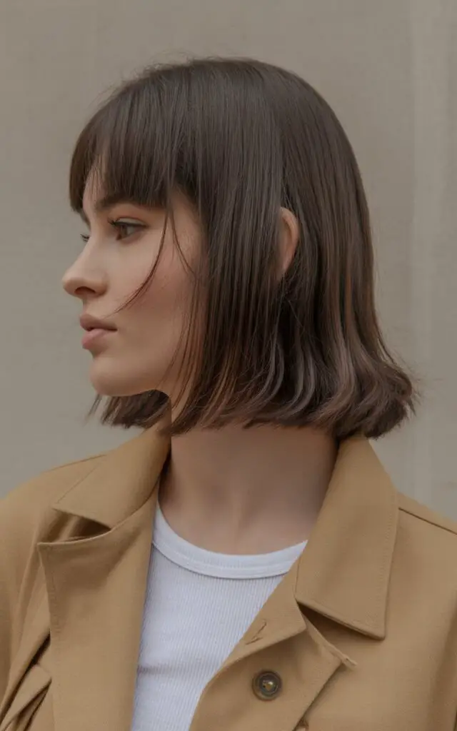 Sleek Straight Shag on Medium Length Hair