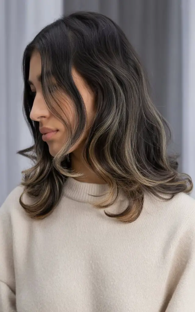 Soft Black with Highlights hair dye