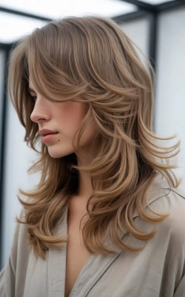 Soft Feathered Layers long haircut