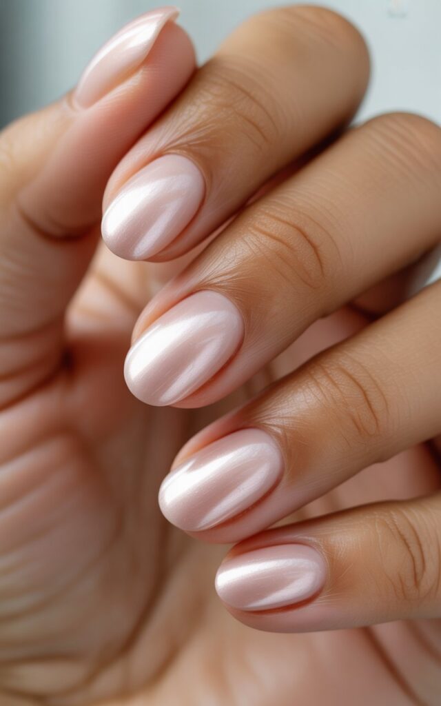 Soft Pink Pearl on Short Oval