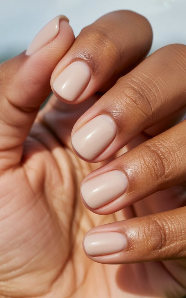 Squoval with a Nude Base