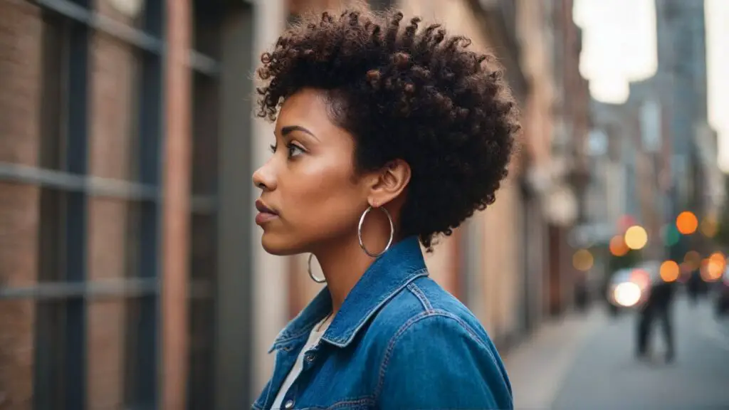 Tapered Afro with Twist Out Style Woman on the Street