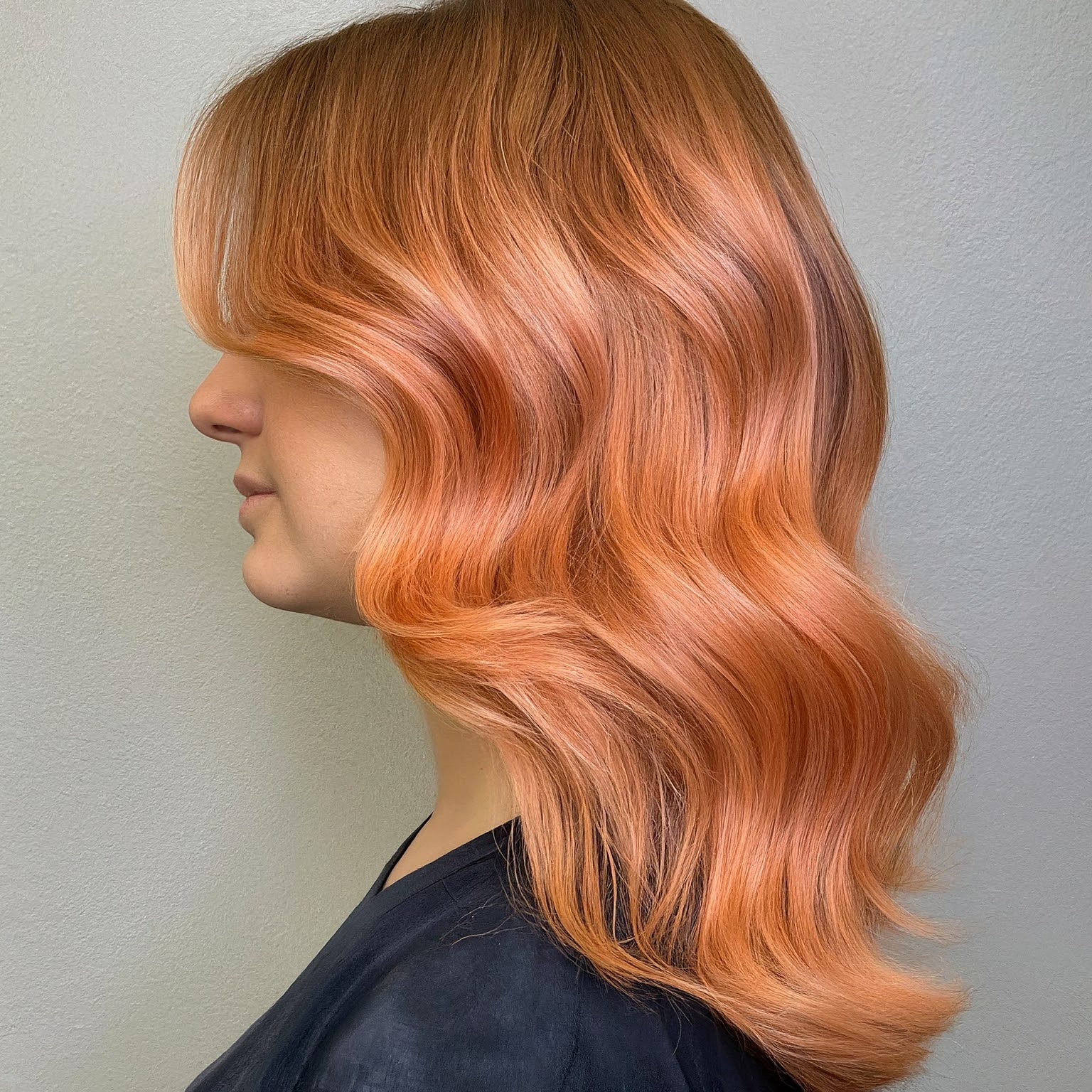 Thick Hair Peach Hair Color