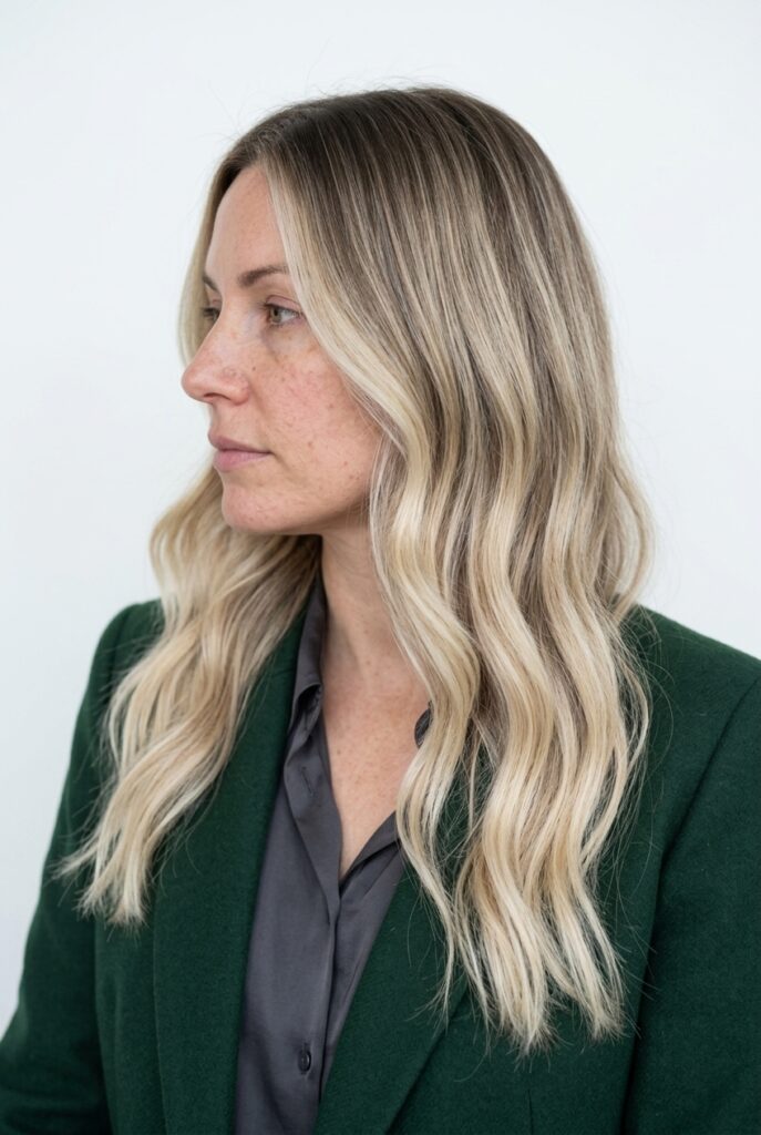 Vanilla blonde balayage hair