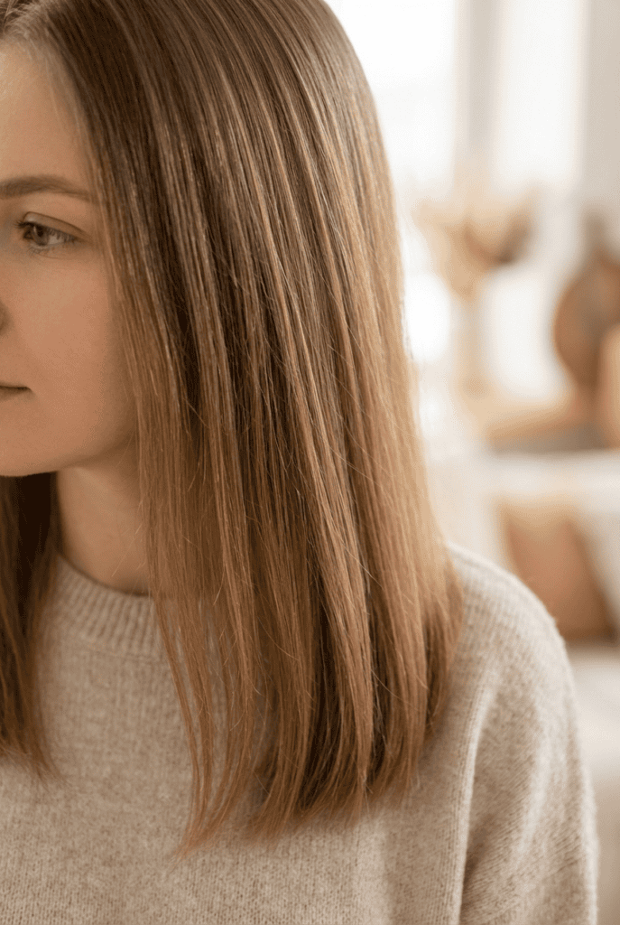 Fine hair with light airy shine and no flatness