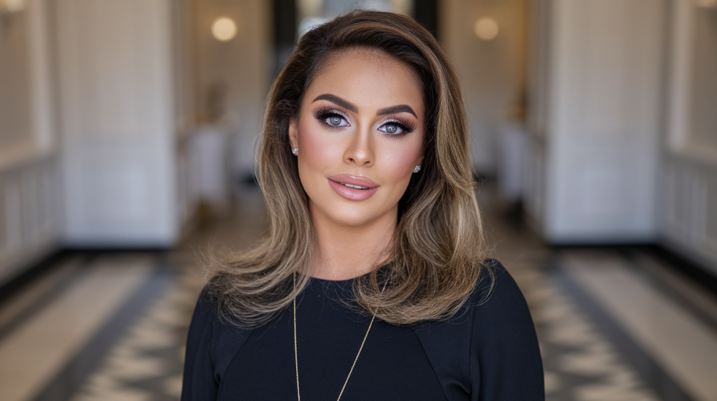 Brazilian Woman with makeup and black dress