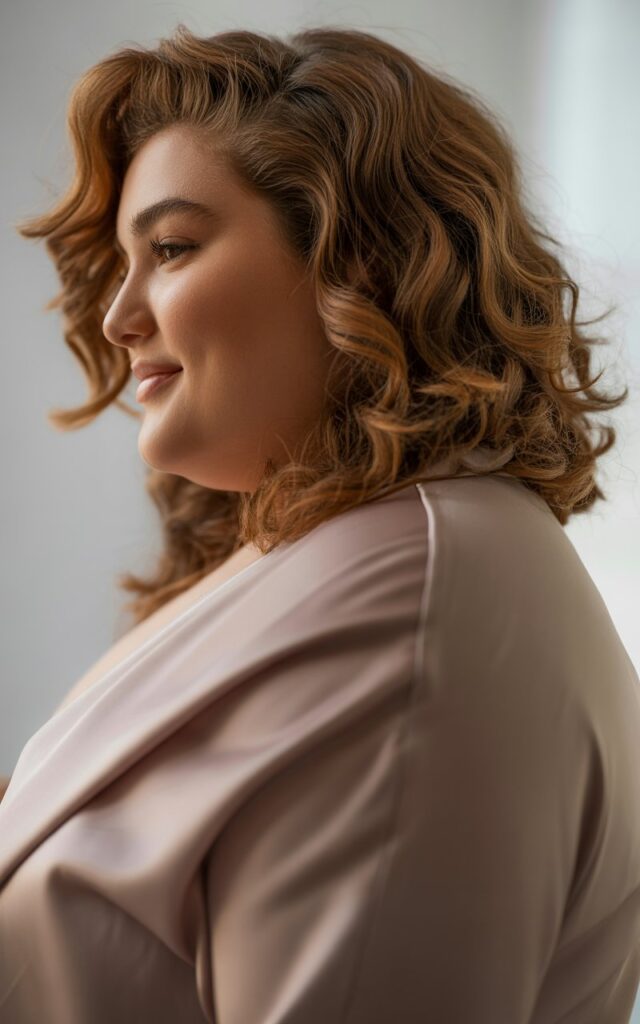 Wavy Medium-Length Hair with Volume at the Crown