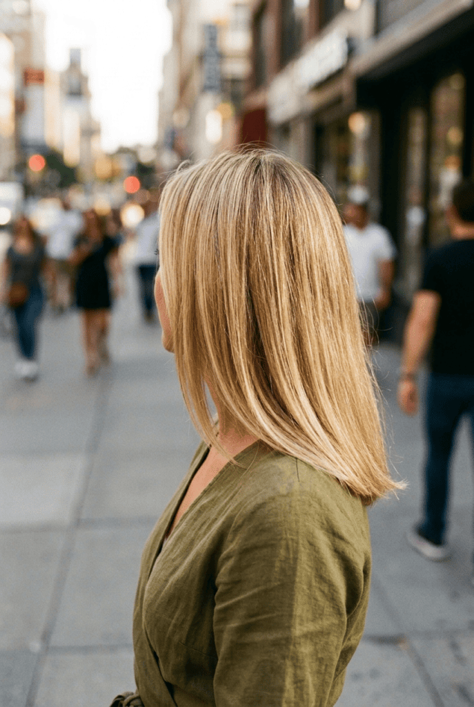 Why Blonde Hair Lightens Differently Than Other Colors Blonde hair with subtle sun lightened highlights on a city street
