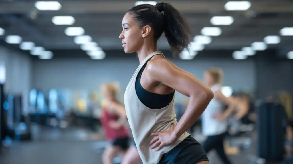 Woman doing aerobics