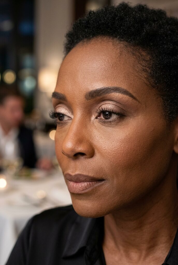 Woman over 50 wearing warm taupe soft glam eyeshadow