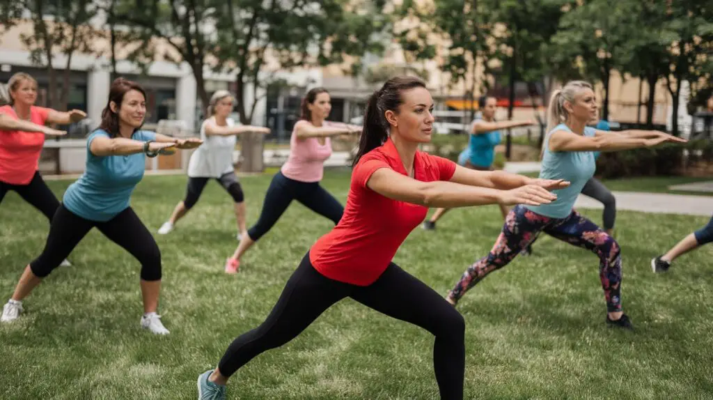 Women Aerobics in Nature