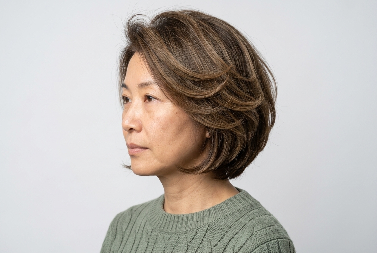 Youthful haircut with volume, movement, and face-framing layers