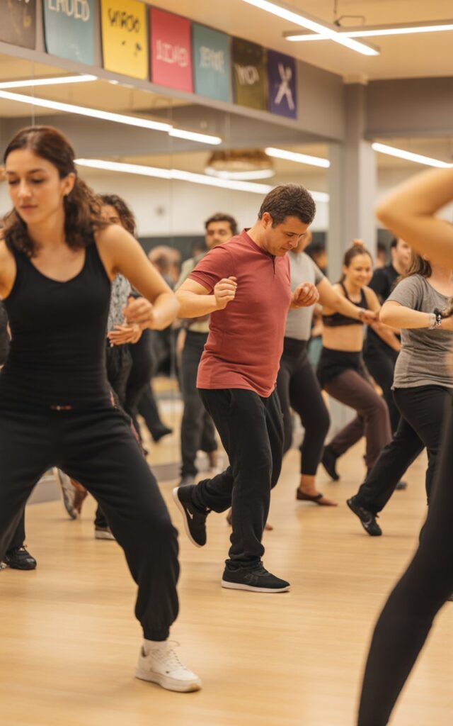 Zumba fitness class in action