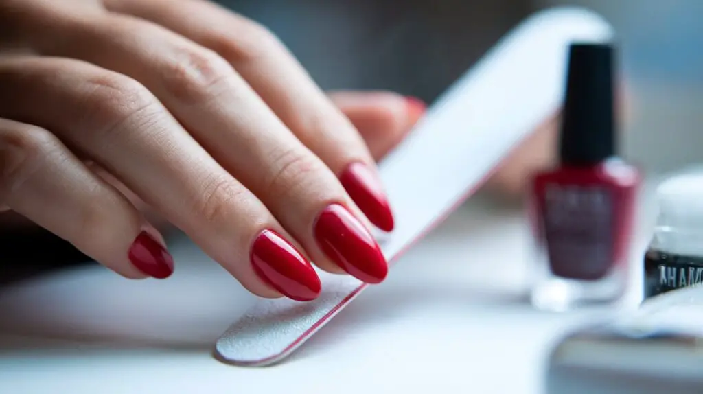 Red Press On Almond Nails