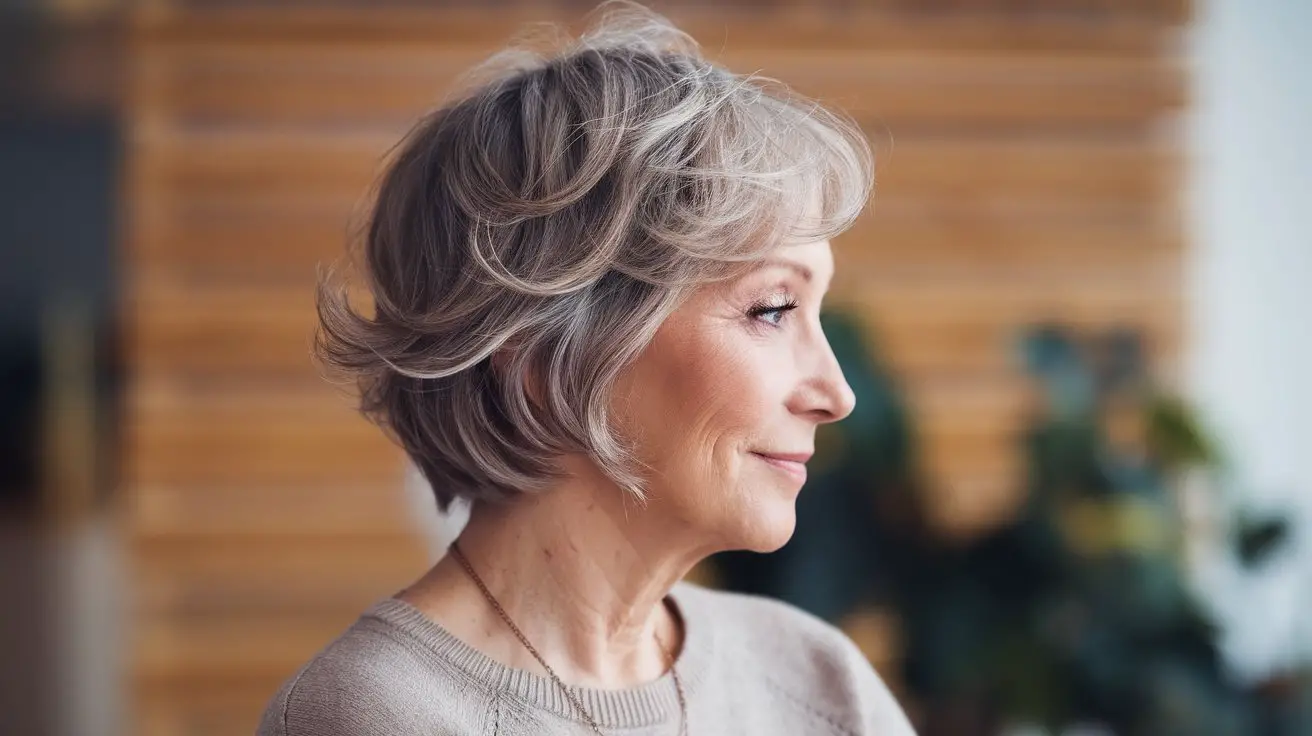 Haircut on Older Woman