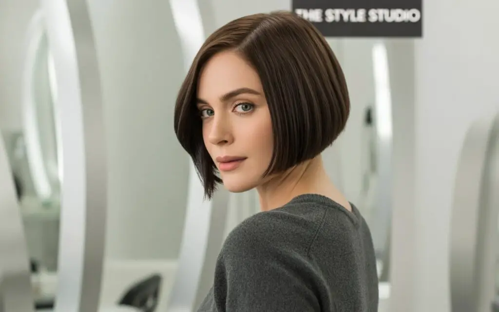 Woman with a Blunt Bob haircut