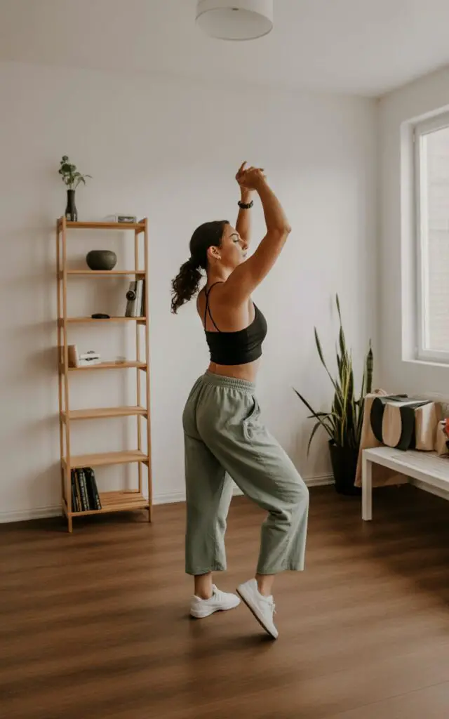 dancing zumba at home with Cumbia