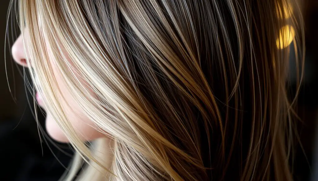 Brown Blonde Hair Color Highlights Closeup