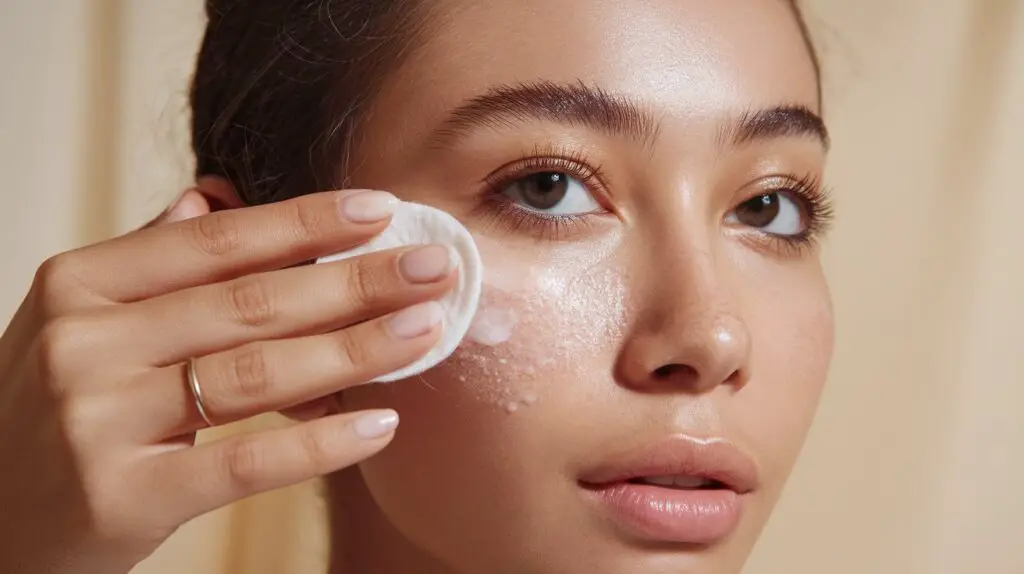 eye area being gently cleansed with micellar water