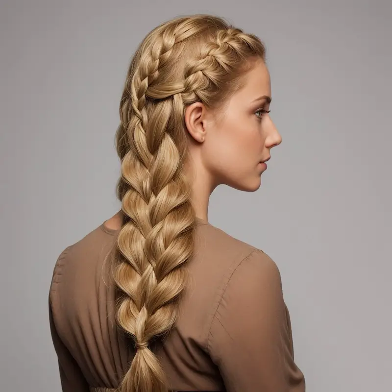 Pull-Through Braid on Butterscotch Blonde hair color