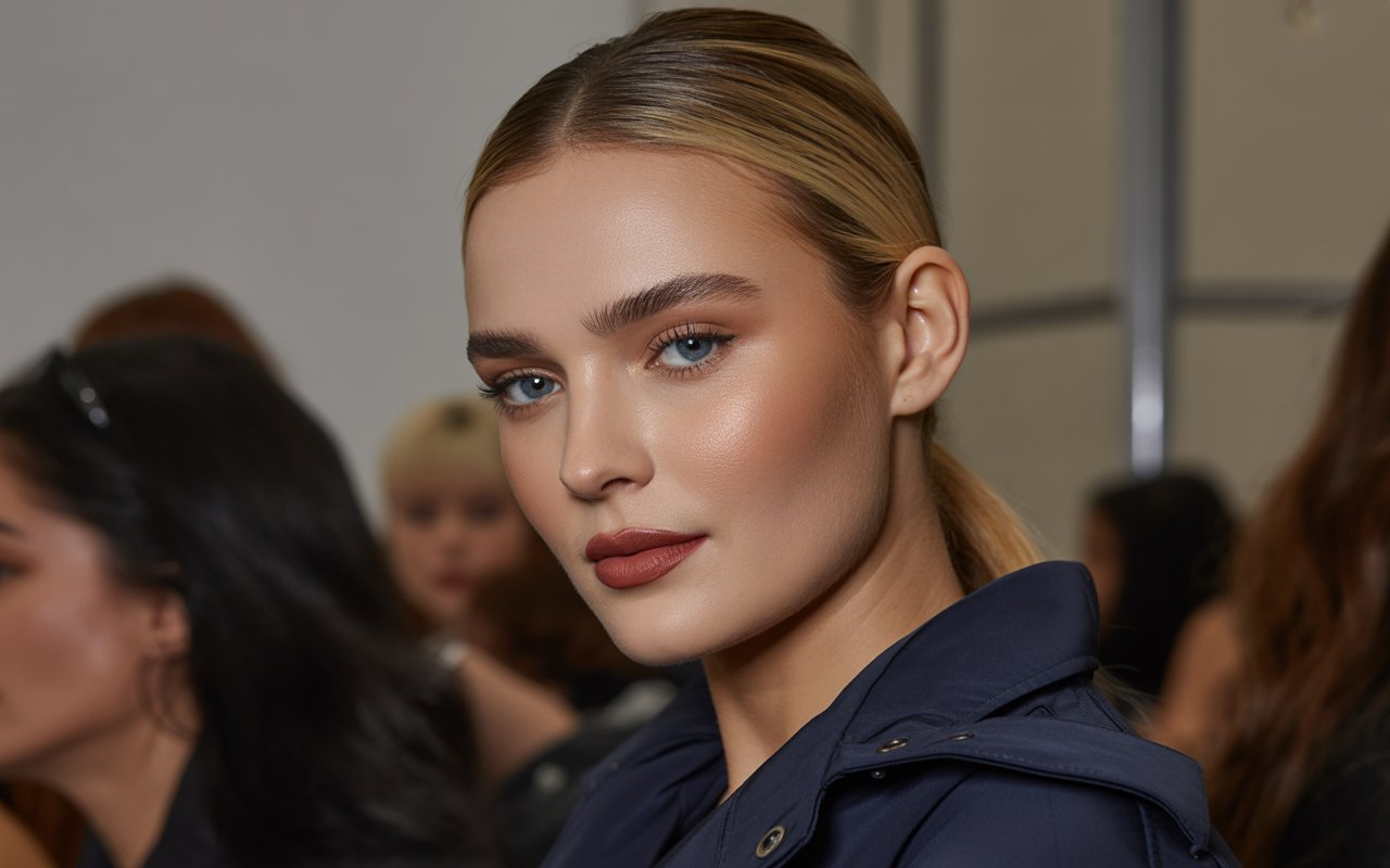 flawless matte makeup look with smooth matte foundation and matte lipstick