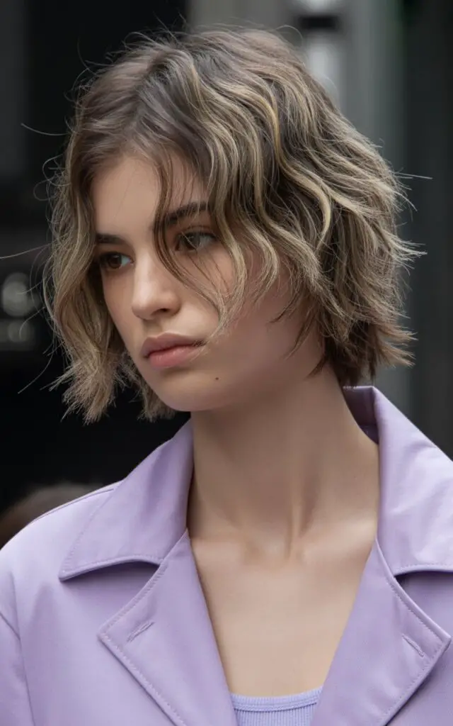 choppy layered bob with uneven piece-y layers and textured movement