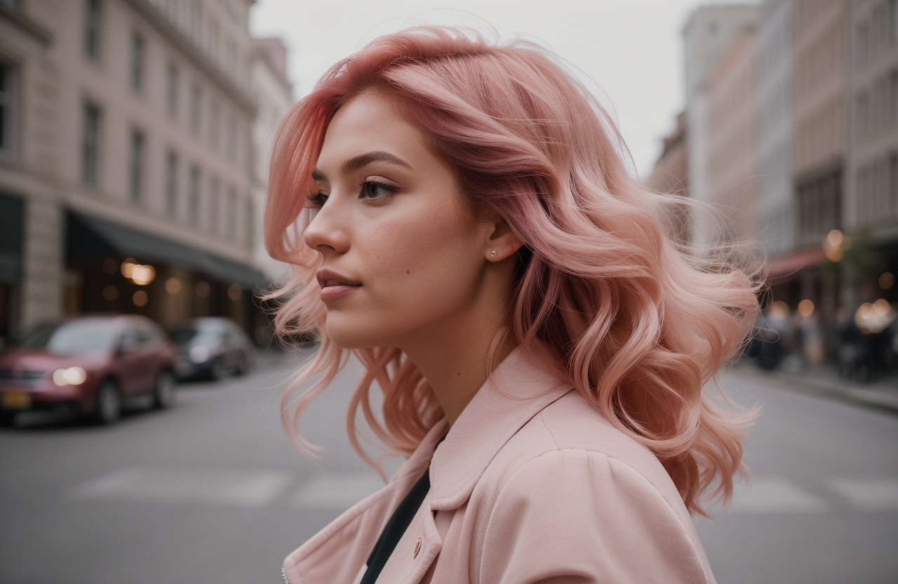 gorgeous Rose Quartz hair color