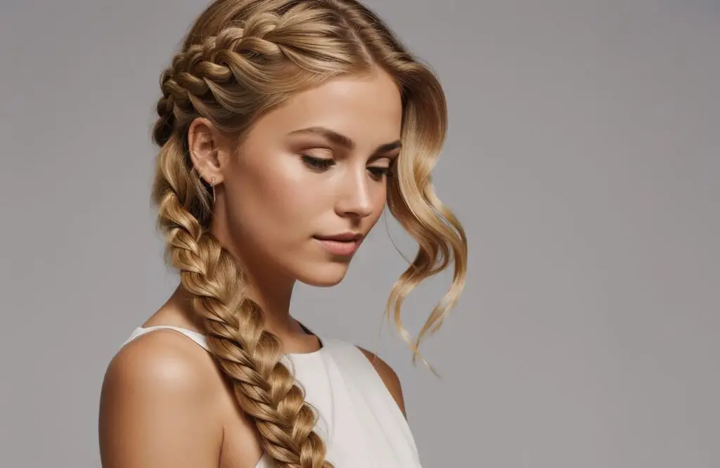 hair braid with 4 strands on Golden Blonde hair color