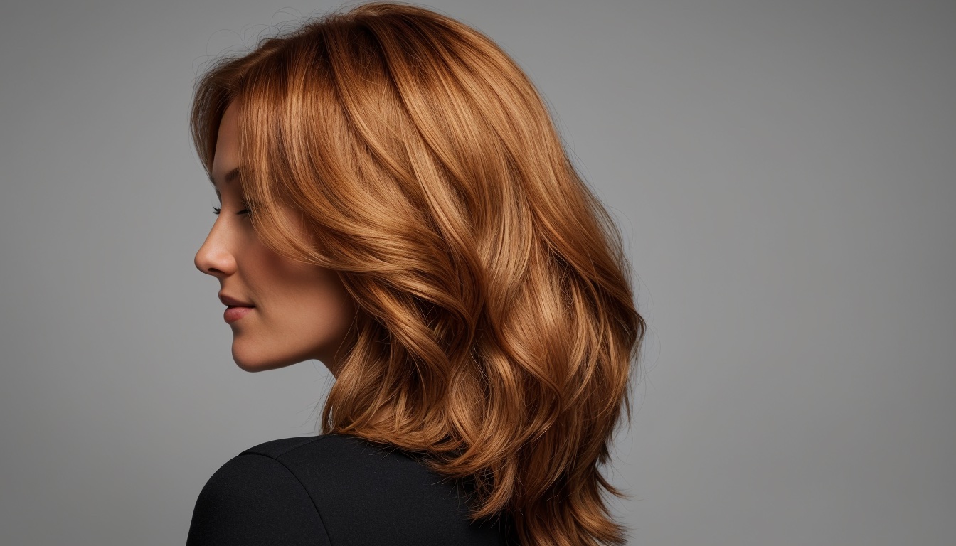 hairstyle and Golden Copper hair color