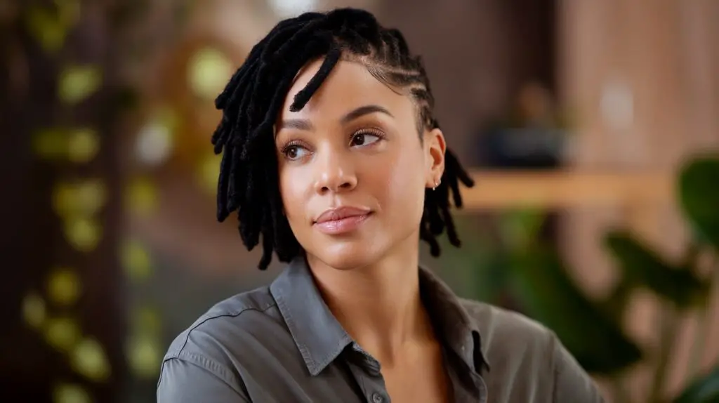 jet black Natural hair short LOC hairstyle