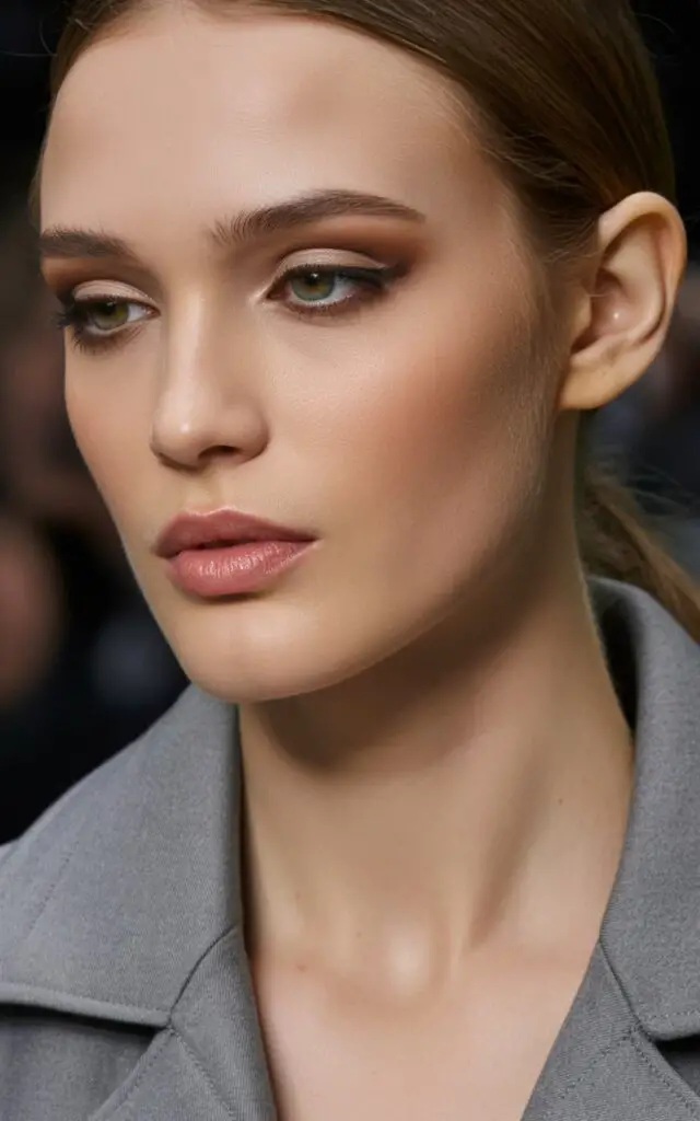 neutral matte eyeshadow with nude lips