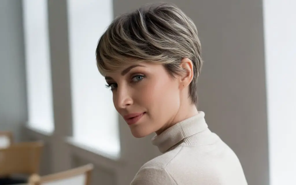 Woman with pixie with soft layers