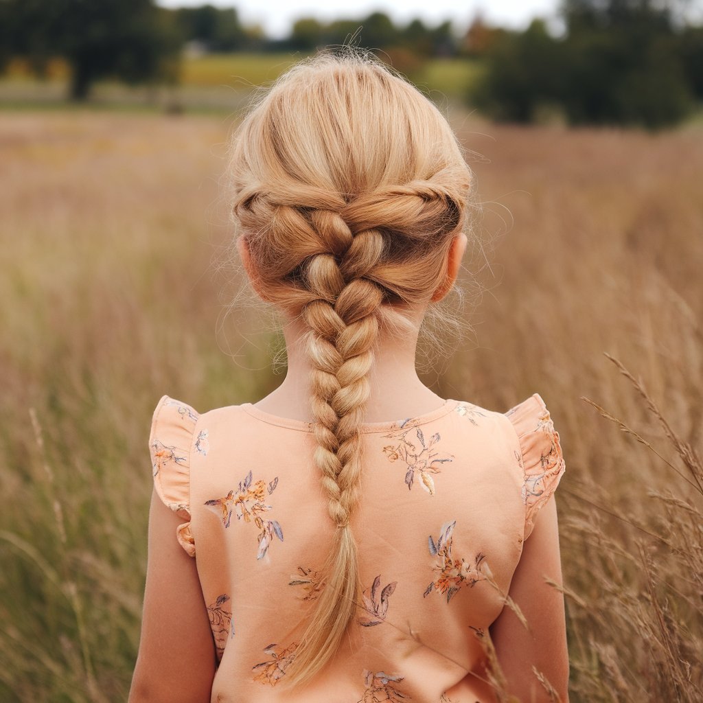 Girl's Dutch Braid Apricot Blonde Hair Color