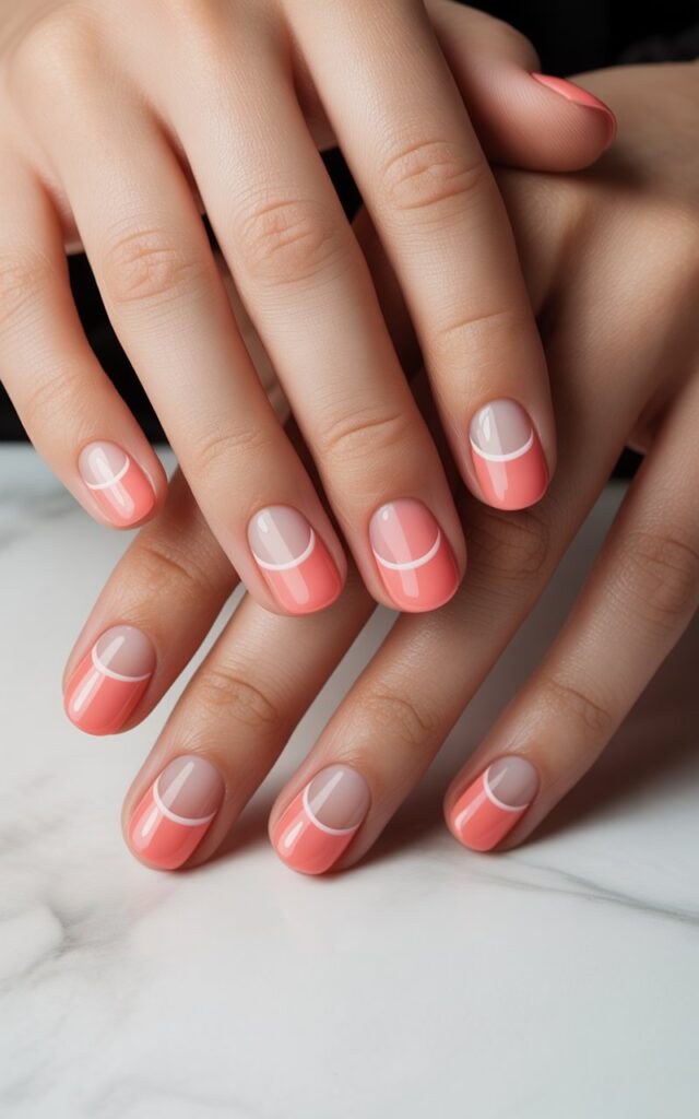 perfectly manicured hands displaying elegant negative space nail art designs