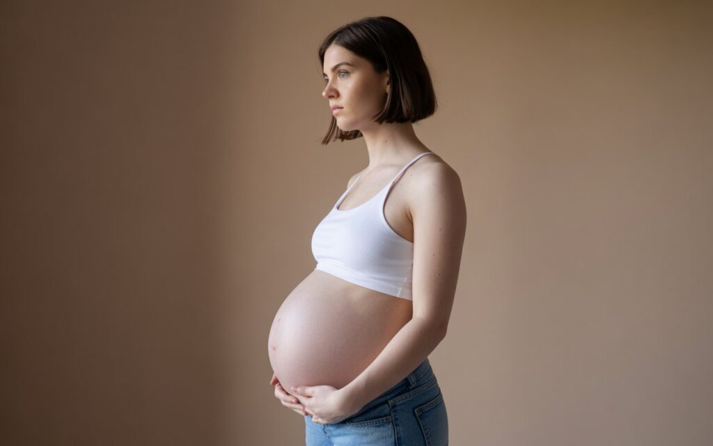 pregnant woman with skin issues
