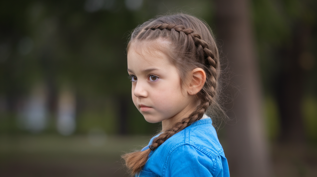 kid with a French braid