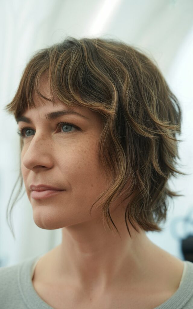 shag with curtain bangs