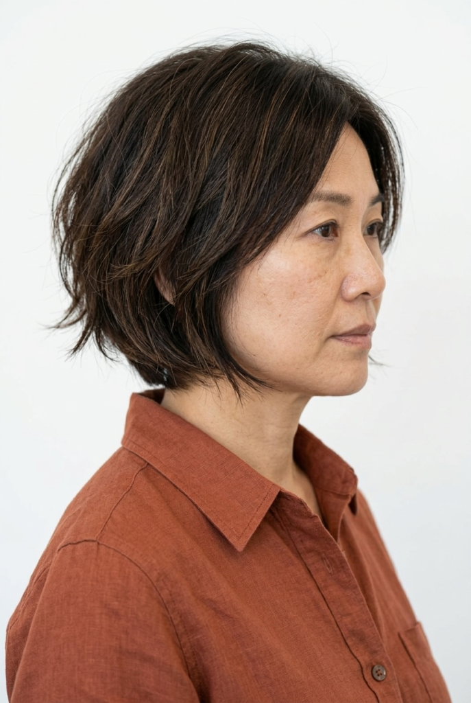 Textured bob with volume