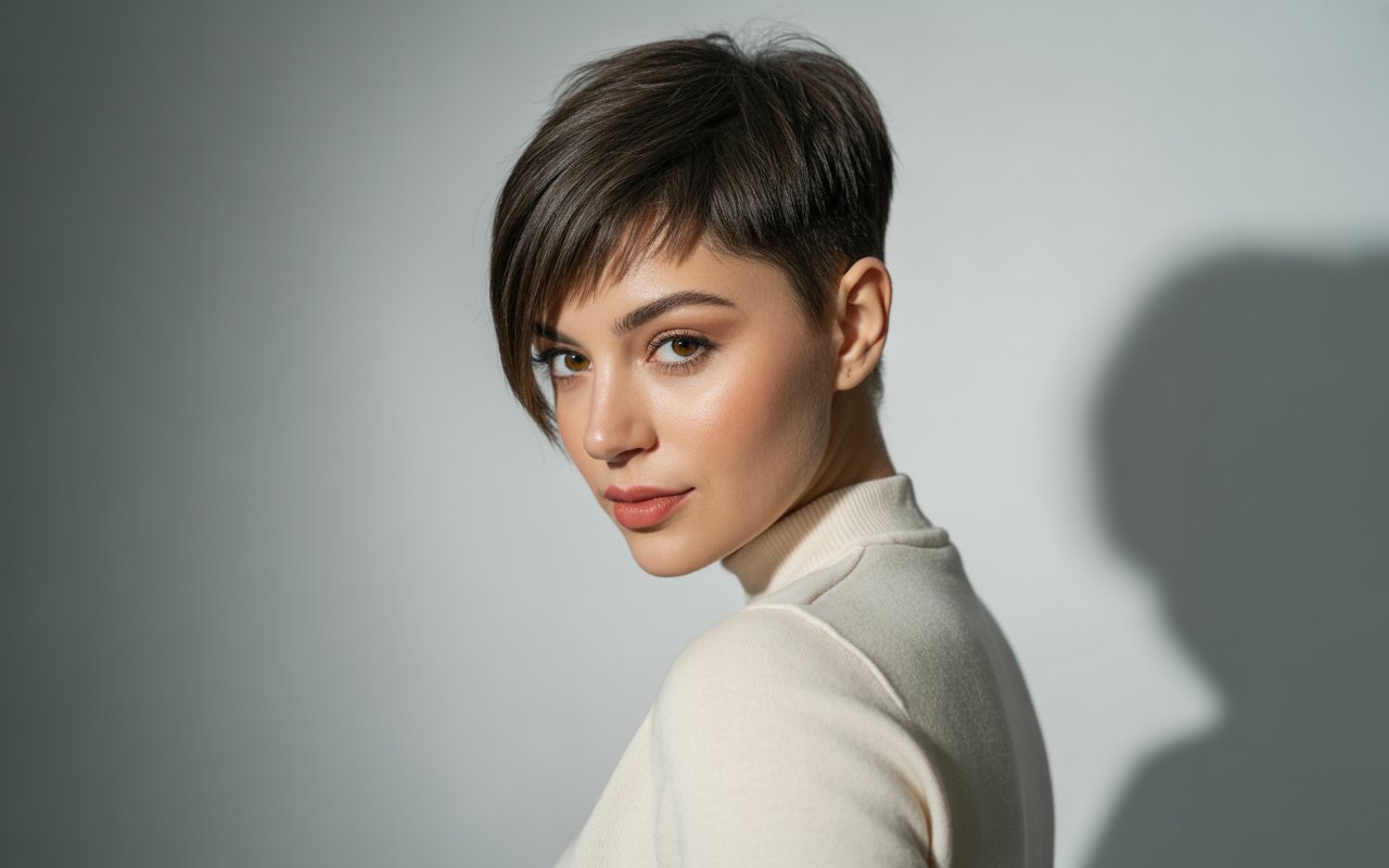 Woman with short haircut
