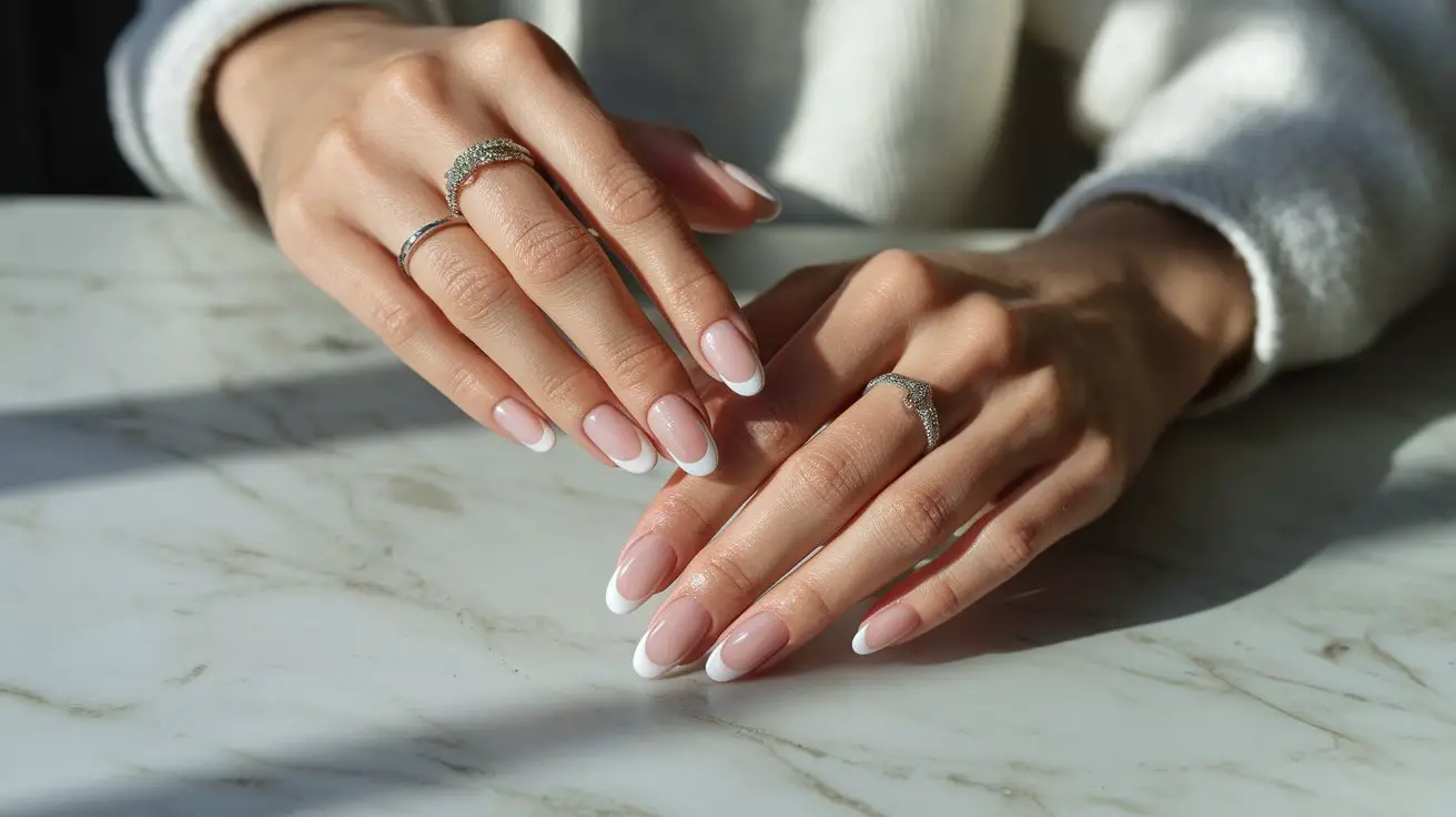 white French manicure with subtle color transitions