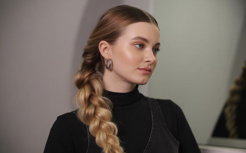 Woman with big Pull-Through Braid
